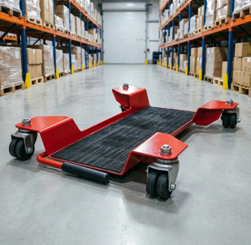 F50 Red Motorcycle Trolley Durable Moving Dolly Maneuverable Parking Moving Cart Motorcycle Storage Tool