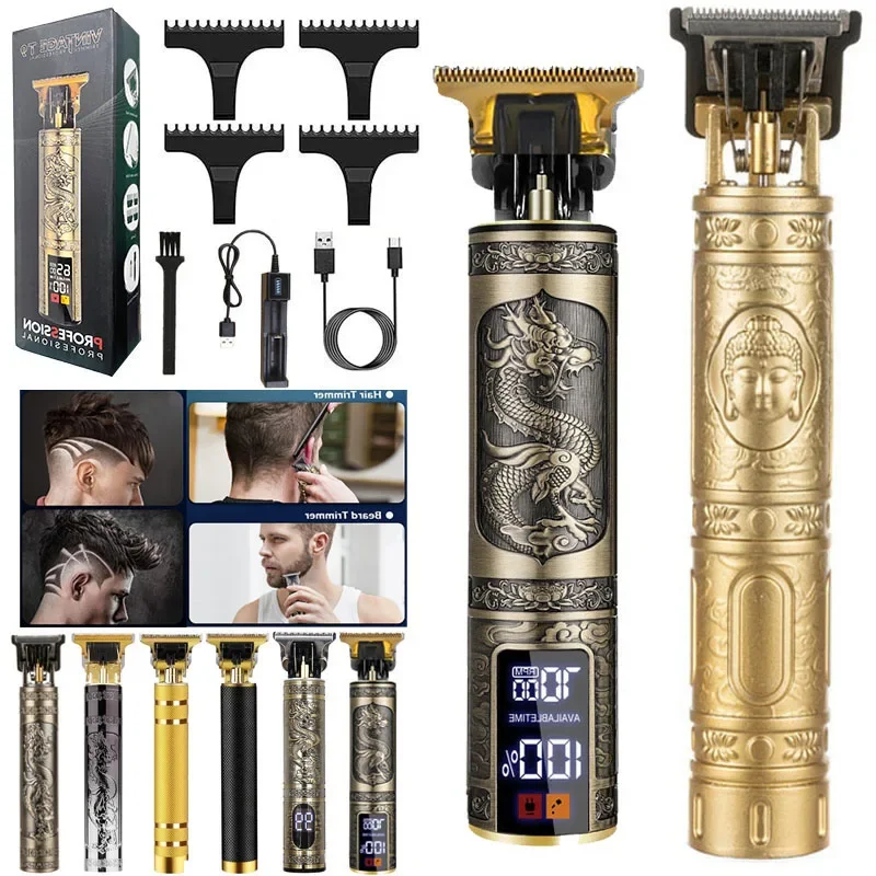 Zero Gapped Vintage Wireless Edgers Men Beard Body Barber Shop Professional Electric Hair Clipper Trimmer Cut Cutter Machine