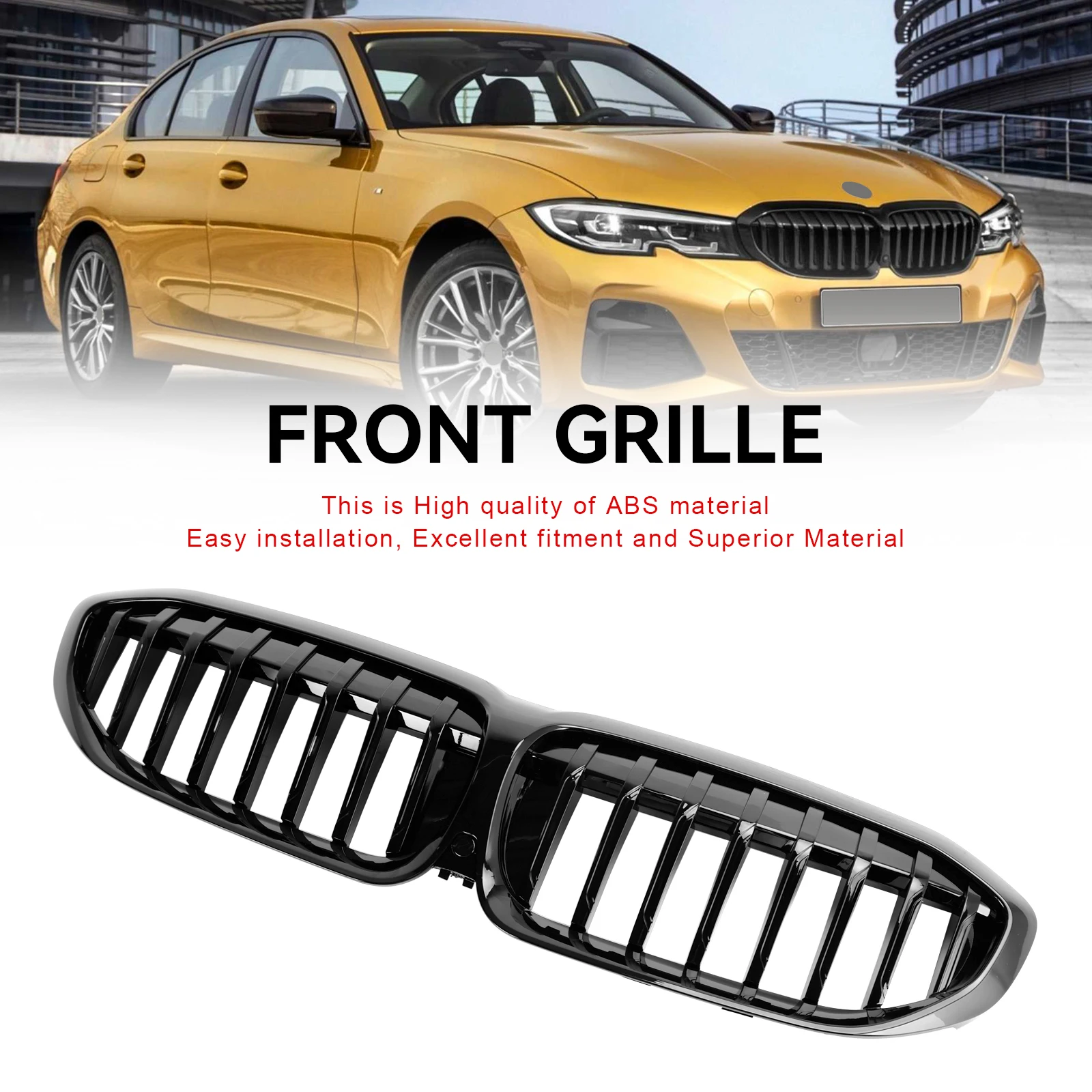 Artudatech Gloss Black Kidney Grille Grill 51138072085 Fit BMW 3 Series G20 2019-2022