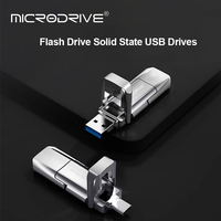 Metallic type c usb3.0 flash drive 64GB 128GB 256GB 2 in 1 OTG USB3.0 Dual Use USB Flash Drive for Computer Mobile Phone Mini PC