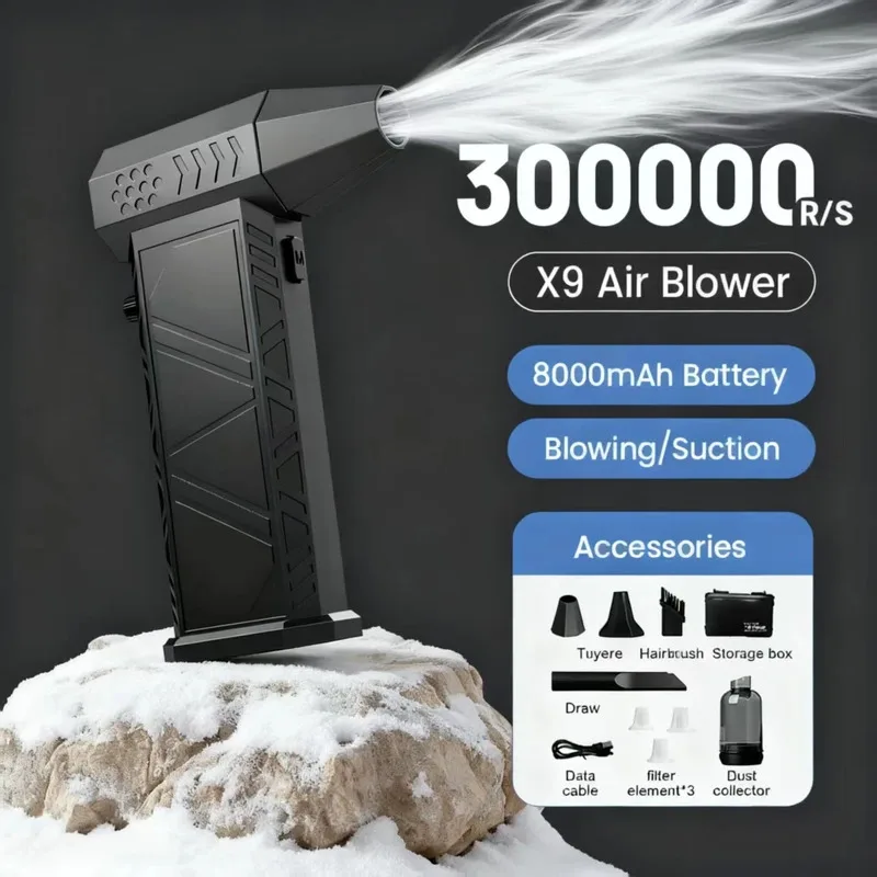 

X9 Air Duster Blower Turbo Fan Jet 300000RPM Turbo Jet Blower Бесщеточный пылесос Вентилятор для ПК/клавиатуры/дома/автомобиля