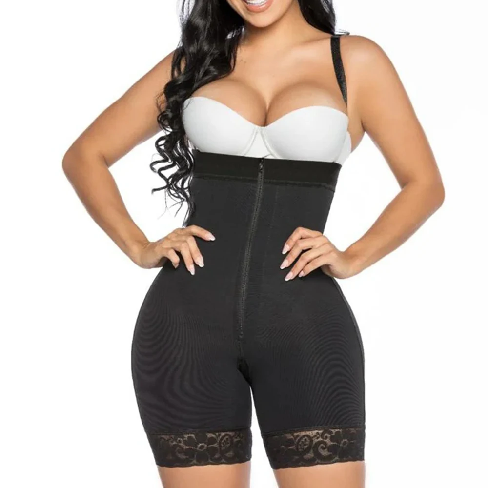 

Women's A Comfy Shaping Jumpsuit Flatten Abdomen Waist and Hips Zip Front Closure Shapewear Firm Tummy Compression Butt Lifter