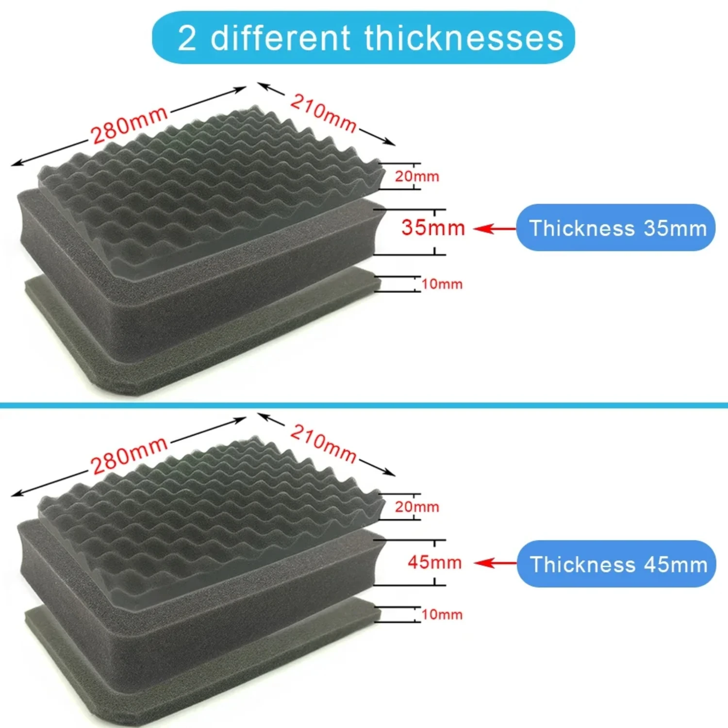 Shockproof DIY Hand-tear Foam Grid Packing Block Cotton Lining Tool Box Packaging - Pick Apart Sponge Pad Adding Discription