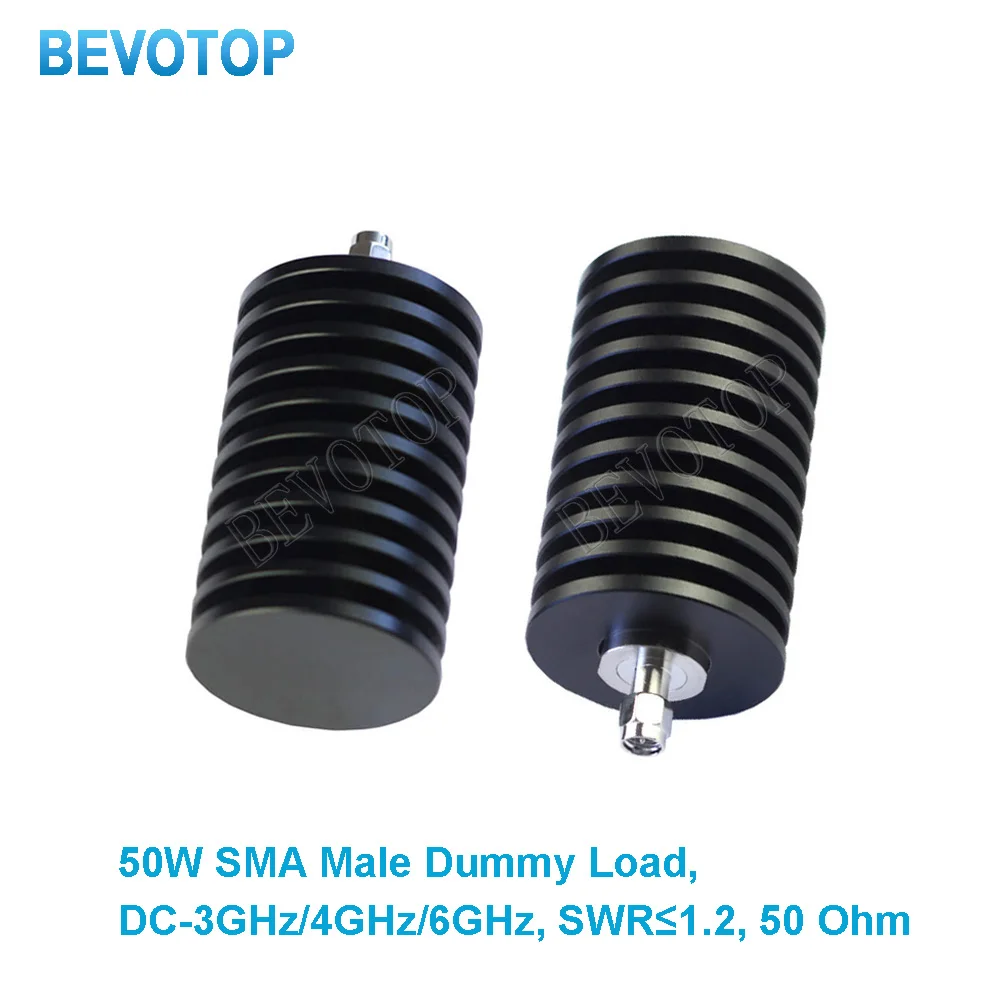 50W SMA Male Plug Connector RF Coaxial Termination Dummy Load 50ohm 3GHz/6GHz Nickel Plated Coaxial Accessory