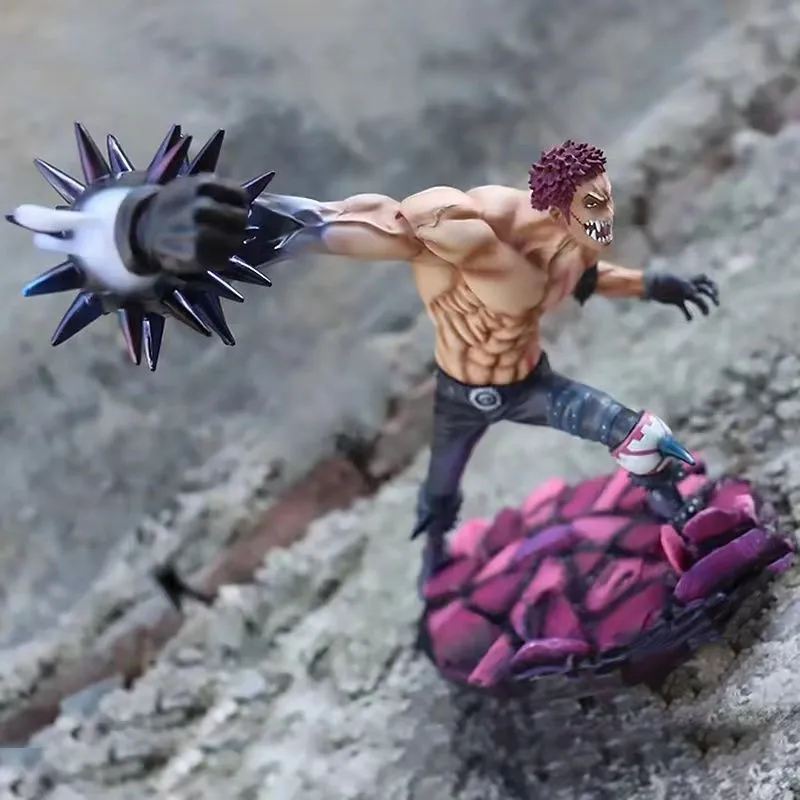 23cm One Piece Charlotte Katakuri Slash And Cut Battle Moments Anime Surrounding Doll Models Statues Decoration Collection Toys