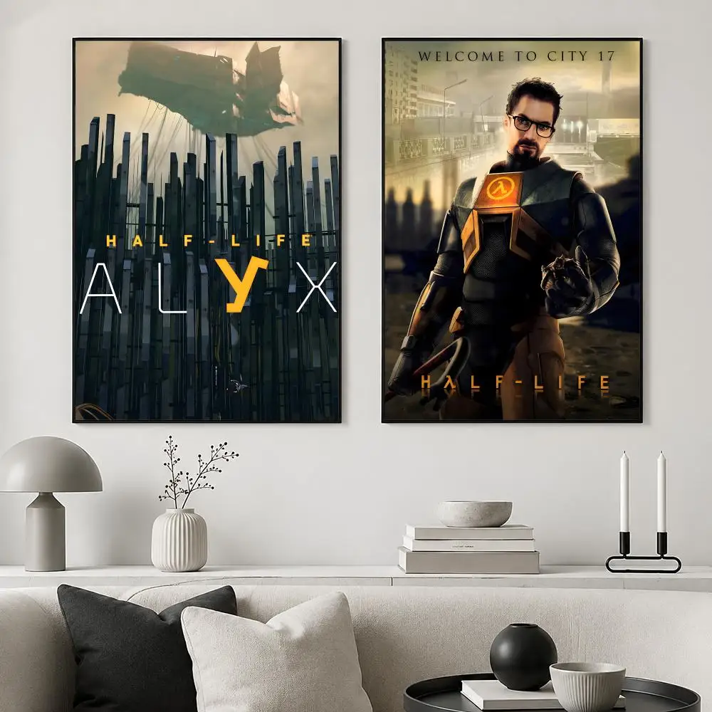 Game Half Life Poster Home decor posters for bedrooms and living rooms—high-definition cartoon movie-themed wall art.