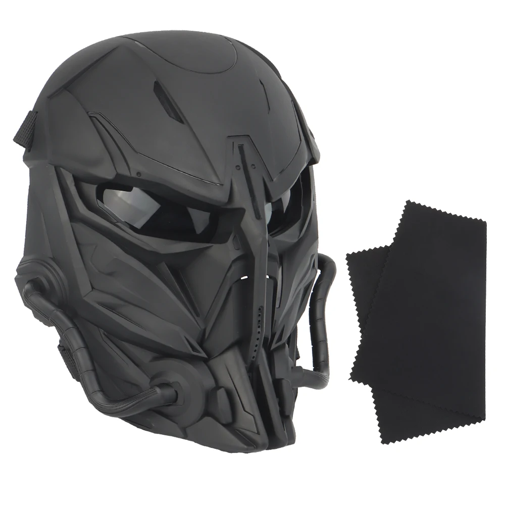 Máscara de caza Airsoft Paintball, casco de motocicleta, gafas de juego de guerra, protector facial de combate completo