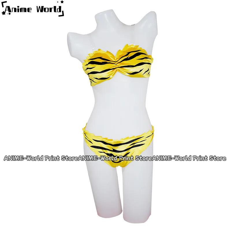 Anime Urusei Yatsura Lum Cosplay Costume Wig Leopard Print Swimwear Summer Day Bikini Woman Sexy Kawaii Carnival Party Suit