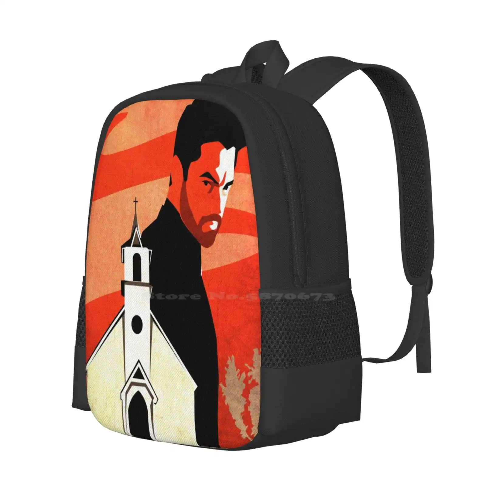 The Preacher Backpack For Student School Laptop Travel Bag Preacher Amc Dominic Cooper Annville Texas Comic Book Tv Jesse