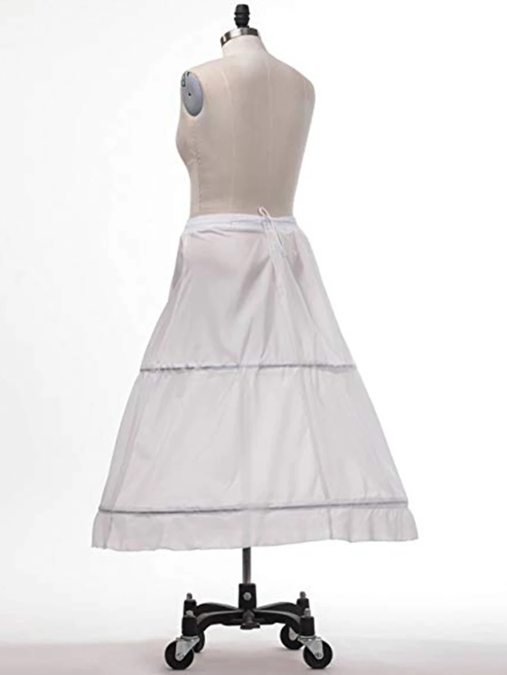 المرأة 2 الأطواق ثوب نسائي أبيض الزفاف نصف زلات فستان الزفاف الكرة ثوب العروس السلة ثوب نسائي كرينولين