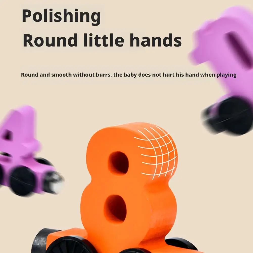 Magnetic Digital Train Toy Set Wooden Number Blocks for Kids Learning Educational Stacking Toys for Toddlers Colorful Train