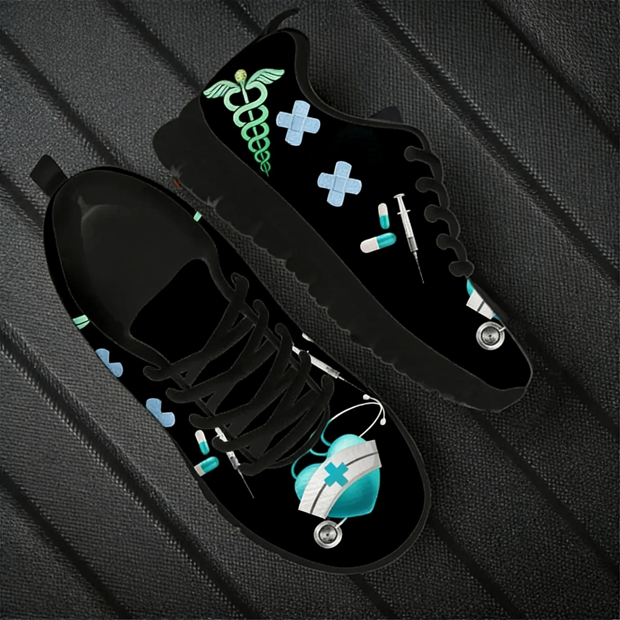 

Fashion Paramedic EMT EMS Pattern Flat Shoes For Women Autumn Spring Soft Sneakers Lightweight Outdoor Sport Shoes