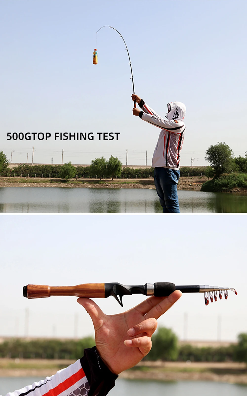 Köder Angelrute 1,3 m 1,6 m 1,8 m Carbon Spinning Casting Baitcasting Mini Kurze Licht Reise Köder Stange – Detail 8
