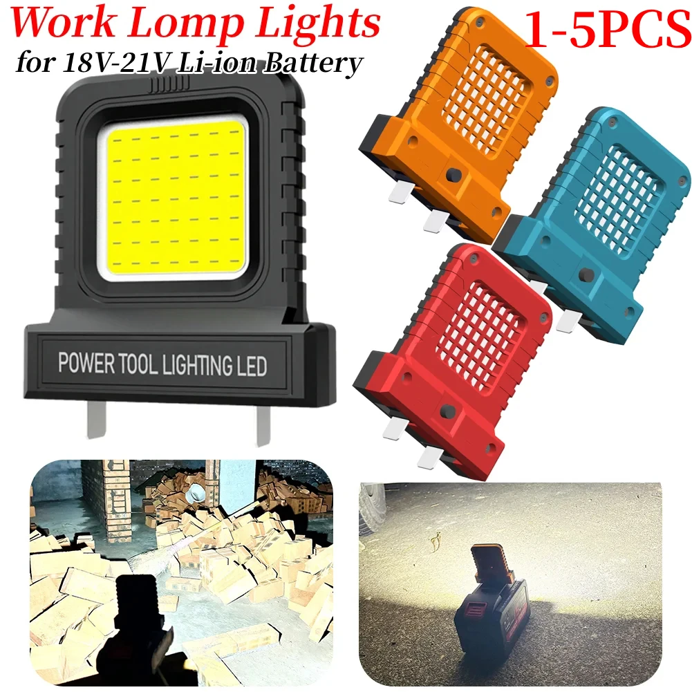 

1-5PCS Power Tool Accessories LED Work Light Adjustable Socket Spacing Battery Lamp High Brightness LED Bulbs Excluding Battery