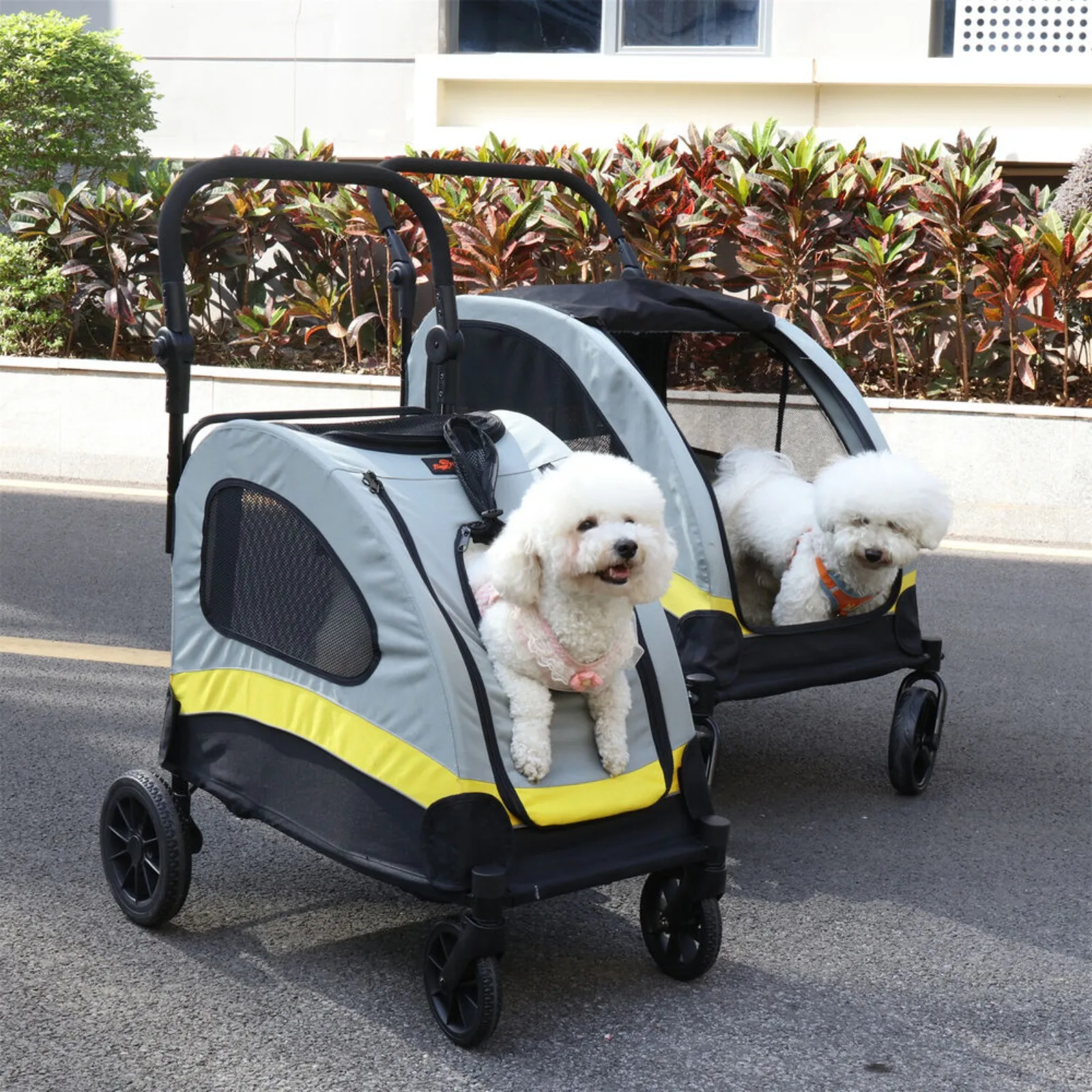 

US 4-Wheeled Foldable Pet Stroller, Dog and Cat Trolley, Portable Suitcase, M, L, XL pet dog stroller dog accessories