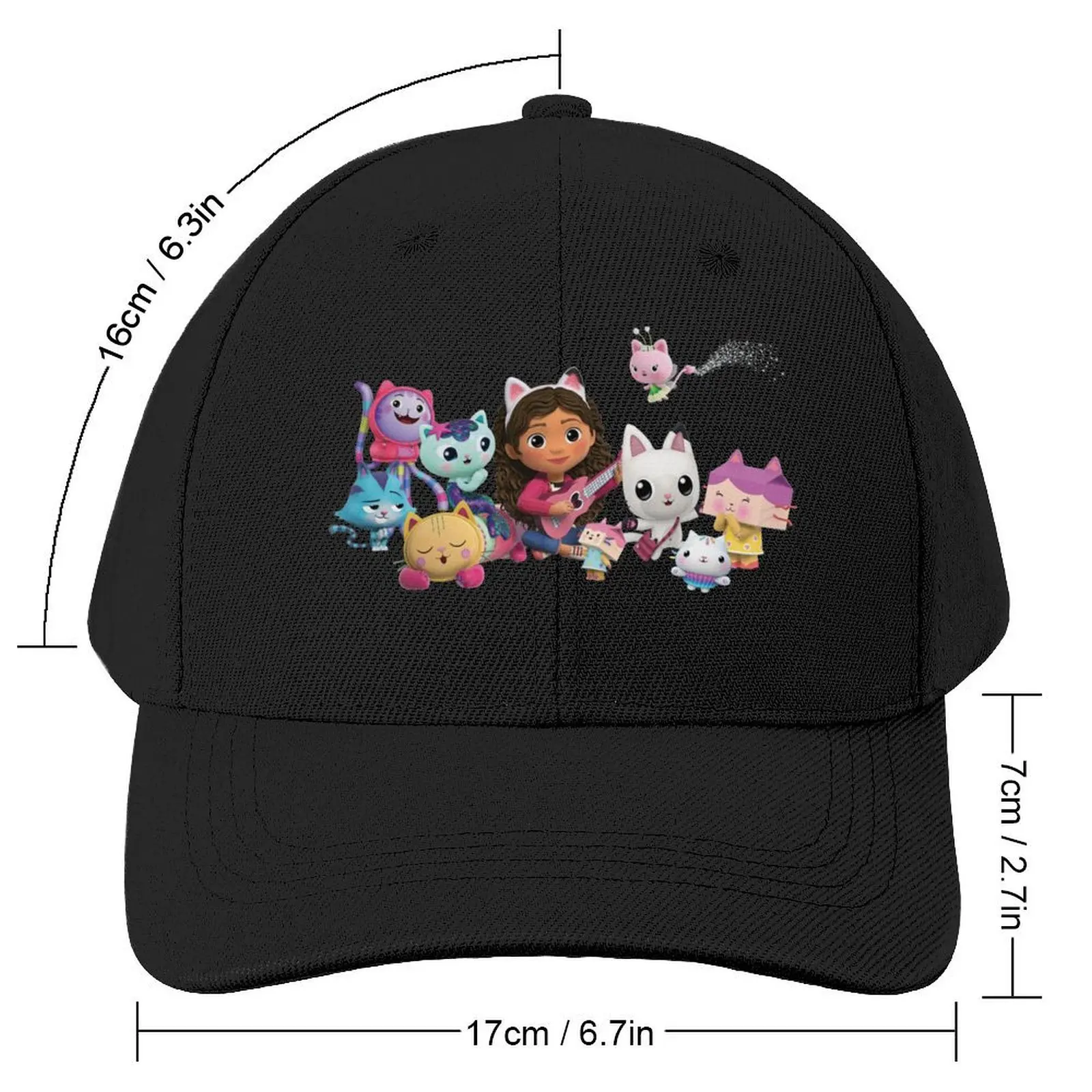 Gabby's dollhouse Baseball Cap Hat Man For The Sun tea Hat Big Size Hat Women's Hats For The Sun Men's