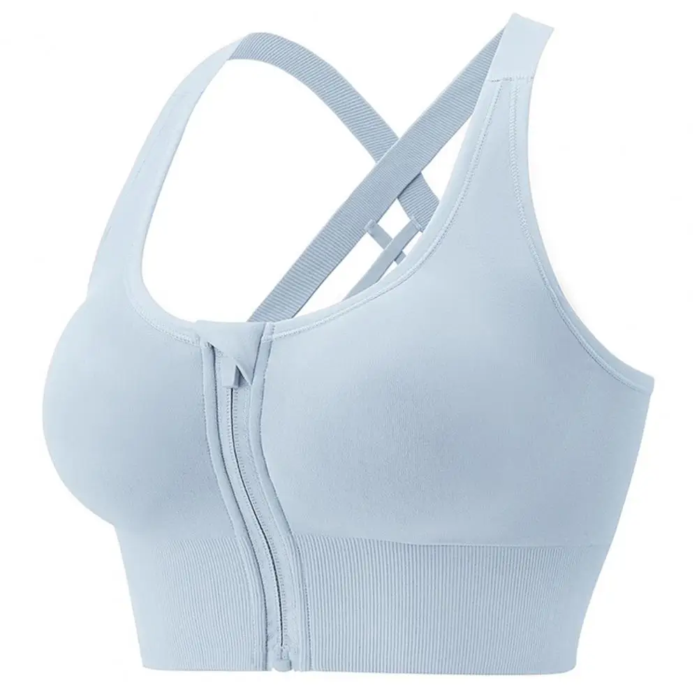 Underwear  Stylish No Constraint Women Yoga Bra Zipper Sports Bra No Wire   for Running