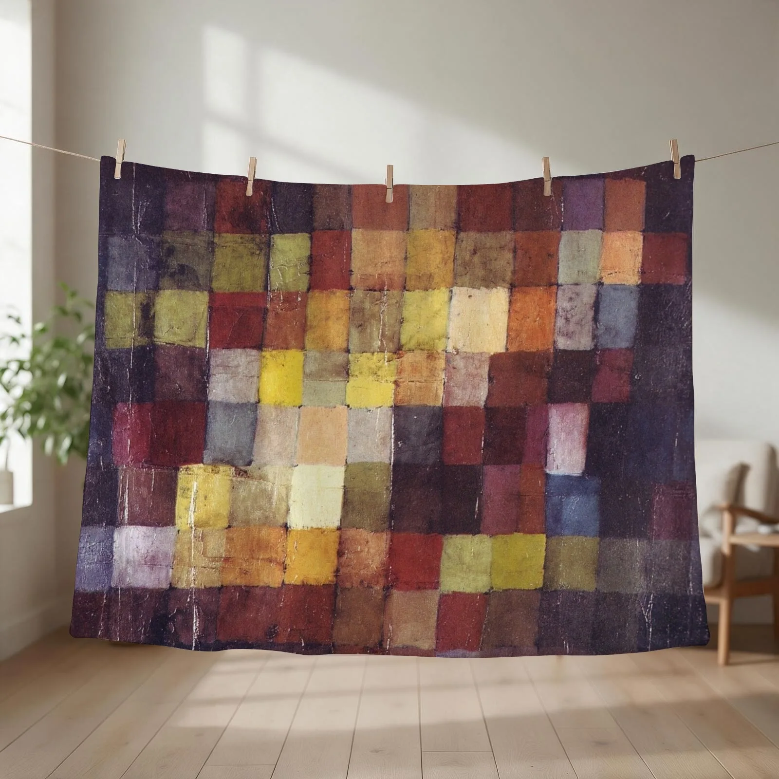 Ancient Harmony, 1925 (no 236) (oil on cardboard) - Paul Klee Throw Blanket