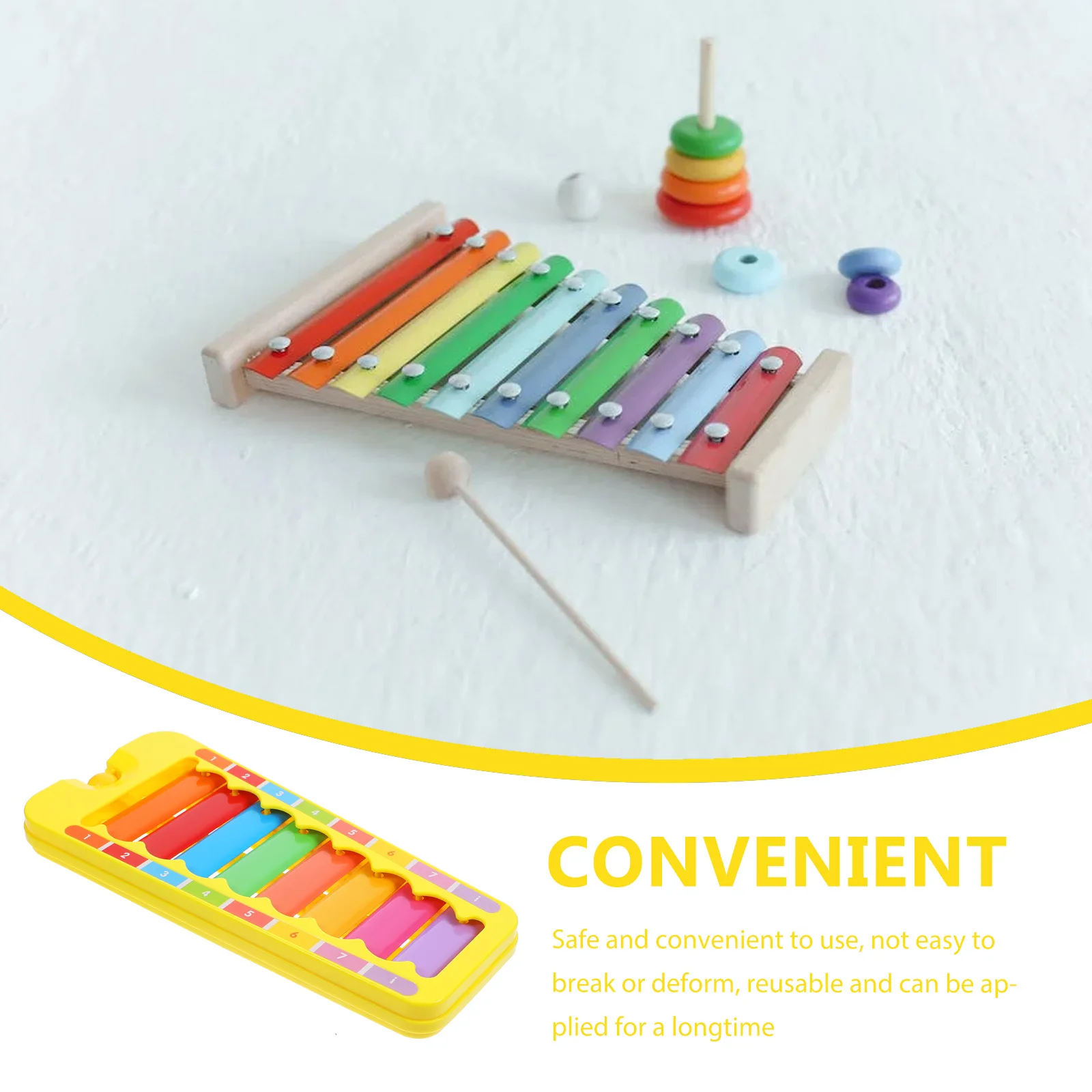 

8 NotesPiano for Kids Xylophone Toy Percussion Instruments 6-12 Year Music Gift Safe Reusable Design Brain Development Tool
