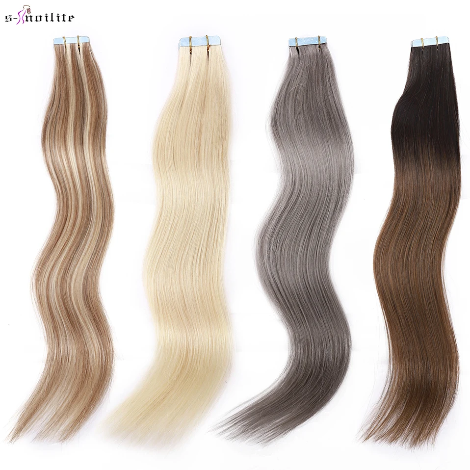 S-noilite 2.5g/pc Natural Hair Extensions Tape In Human Hair Adhesive Seamless Invisible Double Sides Glue In Hair Extensions