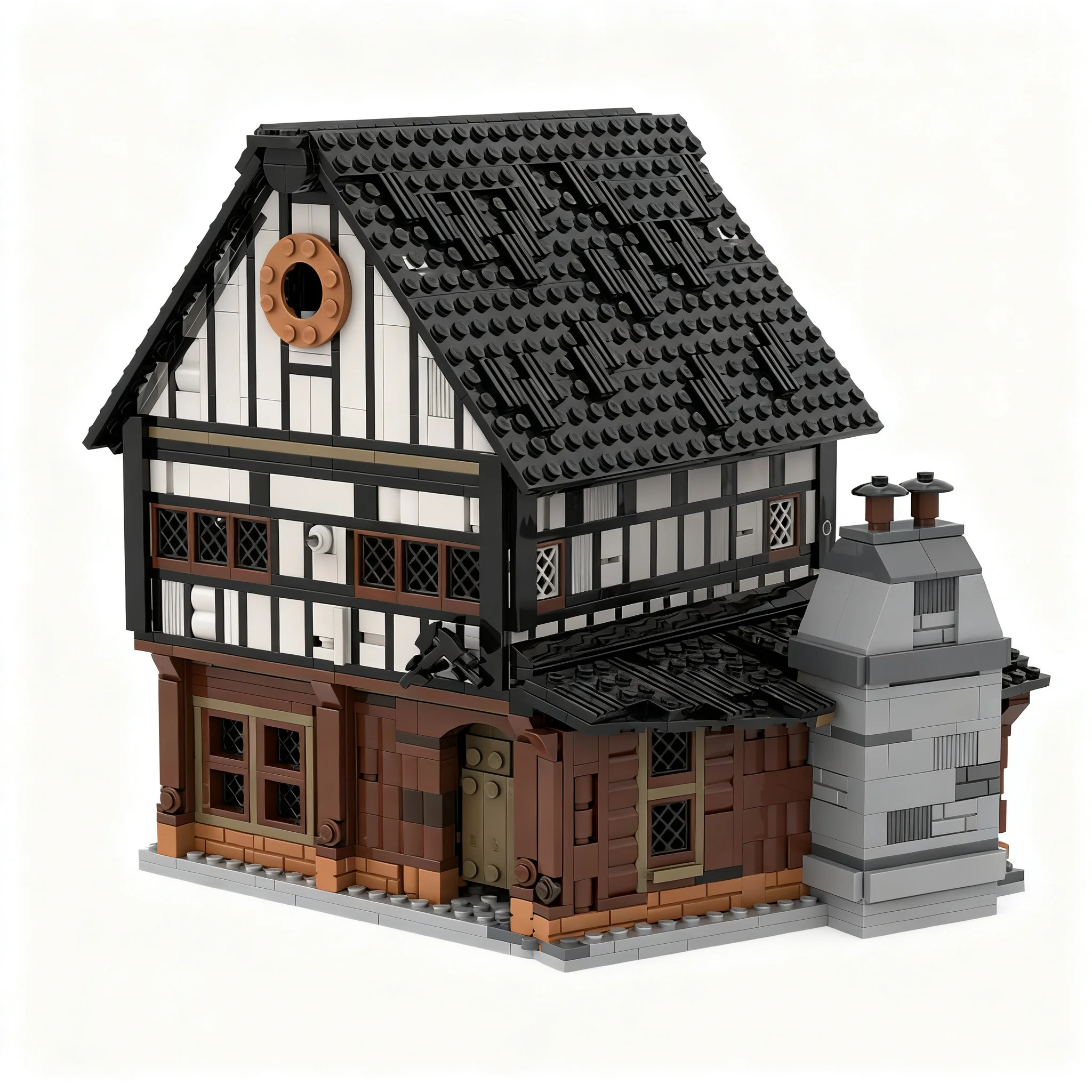 1539pcs MOC Castle Lion Knights medieval smith Model Building Blocks Collection Education Brick DIY Assemble Craft Idea Display