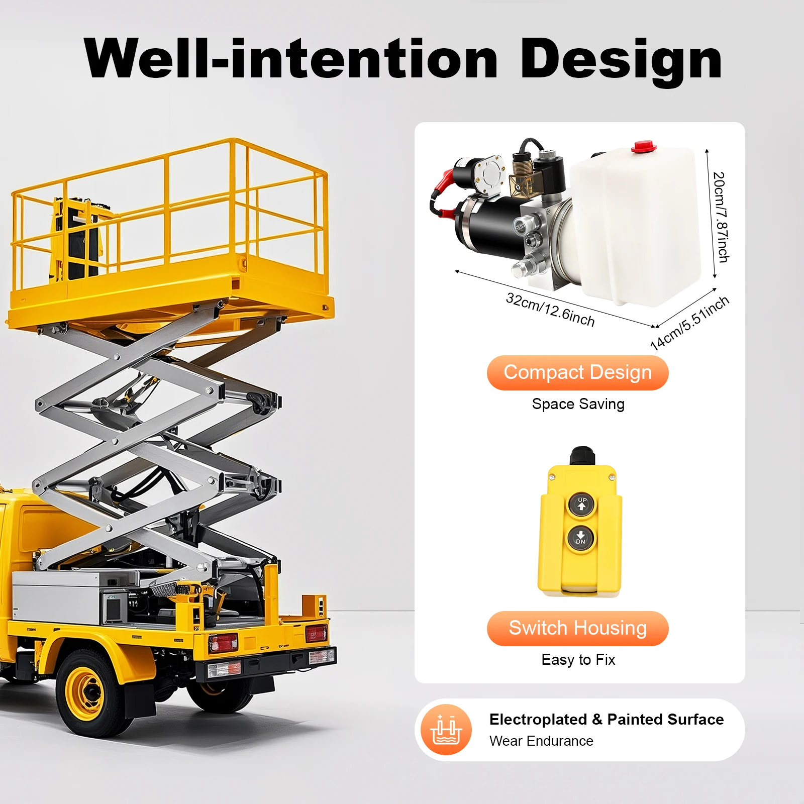 電動油圧ポンプ、リモコン 1.58Qt オイル貯蔵容量 12V 銅線モーター (2850rpm) 固定昇降プラットフォーム用