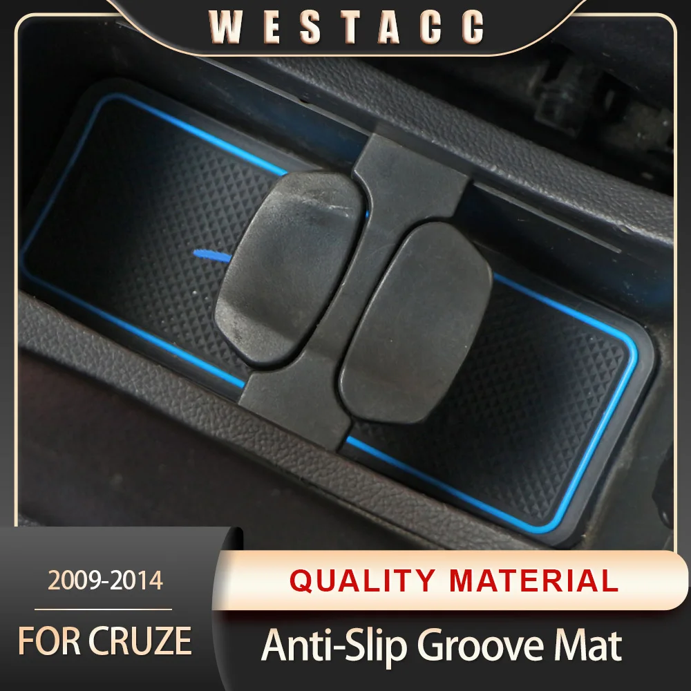 9Pcs Silicone Car Anti-Slip Door Groove Mat Gate Slot Pad Mats for Chevrolet Cruze 2009 2010 2011 2012 2013 2014 Accessories