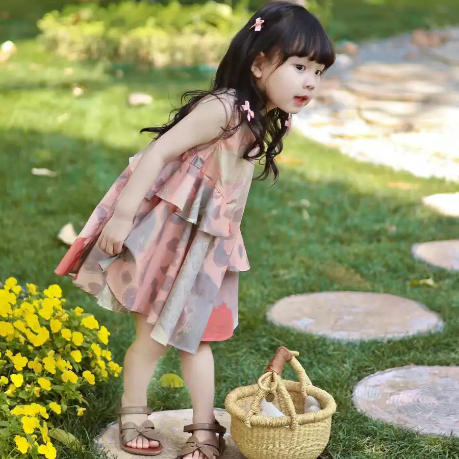 Children's Dress New Summer Girls' Princess Vest Dress Baby Girl Fashion and Beautiful Kids Sleeveless Skirt