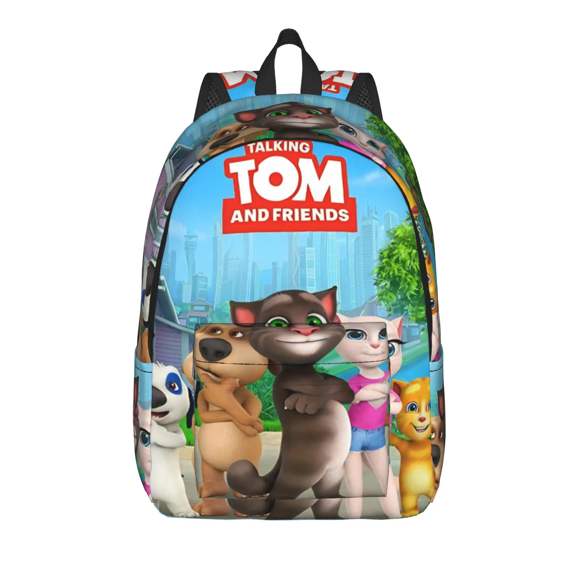 T-Talking T-Tom And F-Friends Backpack for Men Women Cool High School Work Daypack  Laptop Computer Canvas Bags Outdoor