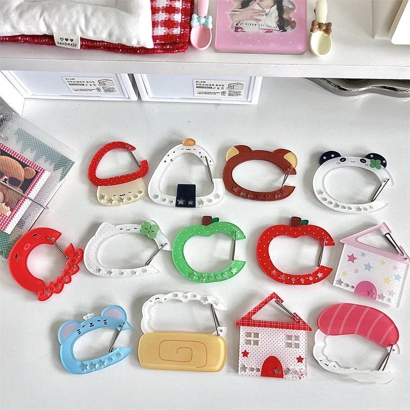 Kawaii Illustration trinkets keychain bag charms Acrylic pendant decoration Carabiner Backpack Pendant Handbook Decoration Gifts