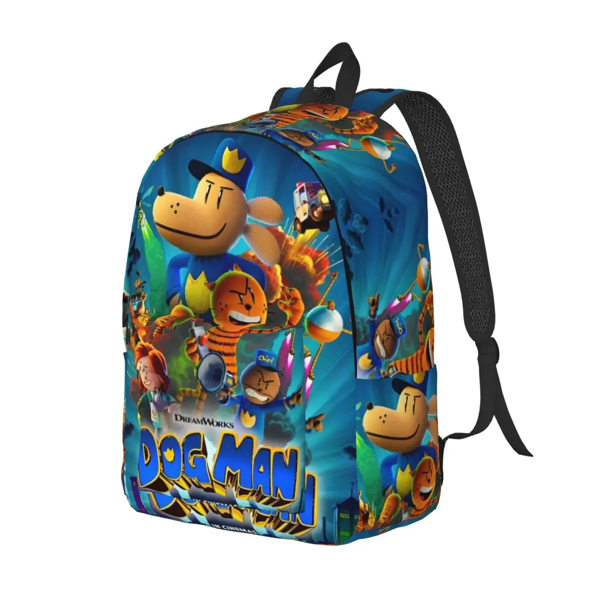 Dog Man Dogman Movie Comic Backpack for Men Women Casual High School Business Daypack Cartoon Animals College Shoulder Bag Sport