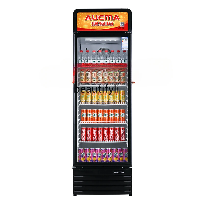 

Refrigerated display cabinet Commercial refrigerator Single door beverage vertical freezer Supermarket display cold drinks