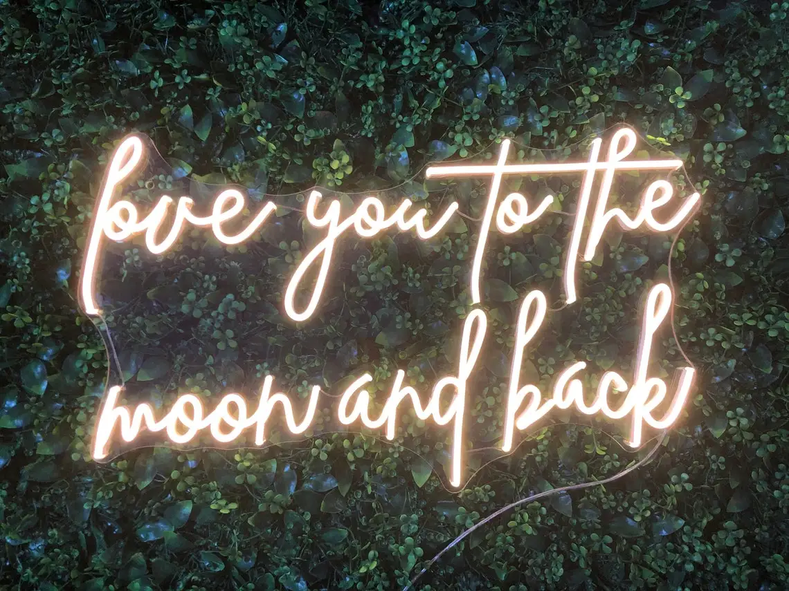 Love You To the Moon and Back Neon Sign Led Decorative Light for Wedding Reception Decor Personalized Wedding Sign Anniversary G