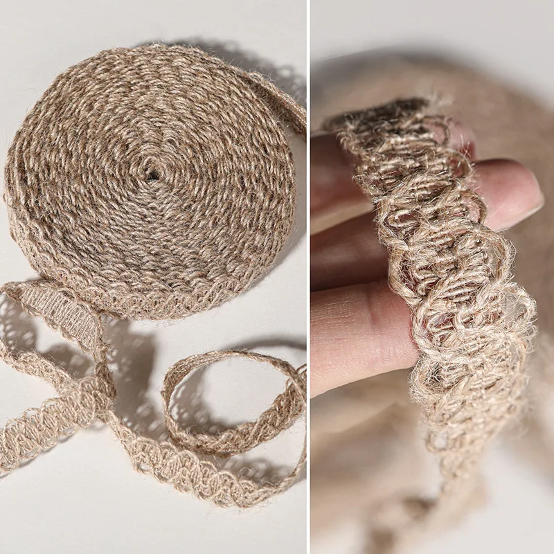DIY اليدوية حبل القنب مضفر حزام القطن الإبداعية الدانتيل قطاع الرجعية اكسسوارات المنزل الحرف حقيبة الملابس والاكسسوارات