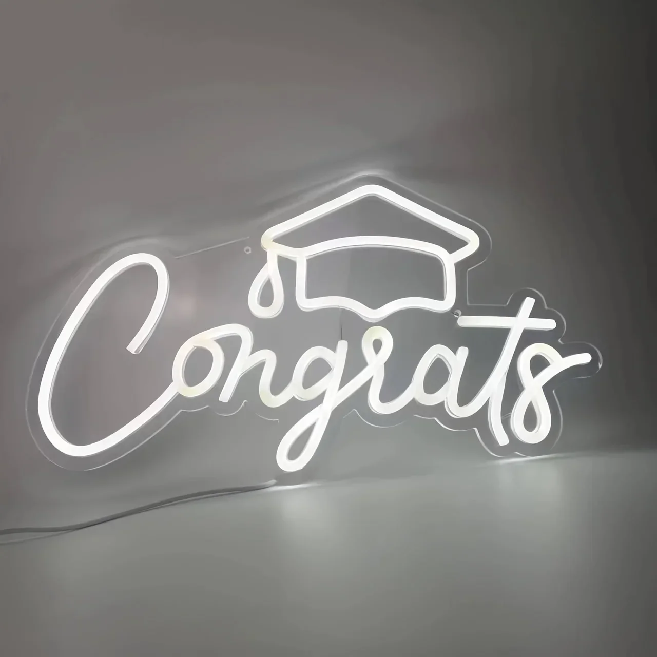 Graduation Cap Neon Sign,Congrats Grad Light Up Sign for Wall Decor,Graduation Celebration Led Sign for Class of Party Decor