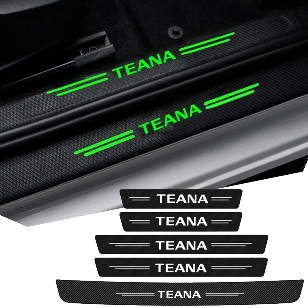 Luminous Tape Car Door Sill Trunk Bumper Stickers for Nissan Teana Logo Badge Night Light Rear Threshold Protector Glowing Pedal