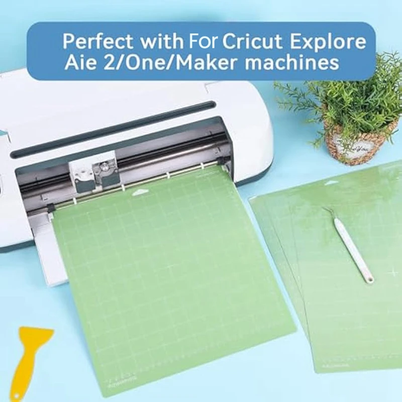 แผ่นรองตัด5ชิ้นสำหรับ Cricut-12X12inch แผ่นรองมาตรฐานสีเขียวสำหรับ cricut สำรวจ Air 2/ Maker 2/3ชิ้นส่วน