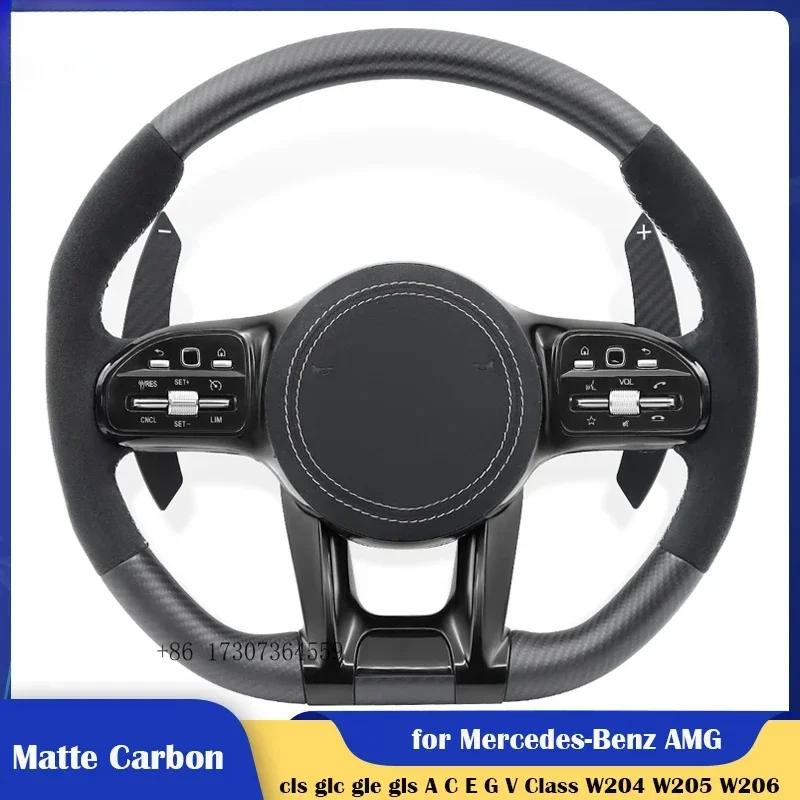 

Матовый карбоновый руль в сборе для Mercedes-Benz AMG CLS GLC GLE GLS GLA W204 W205 W206 W213 W217 W221 W222 W223 E300