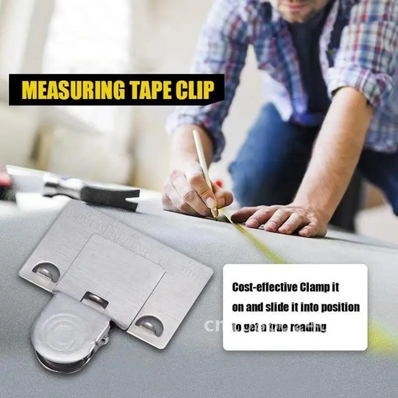 Measuring Tape Clip Stainless Steel Woodworking Convenient Measure Precise Locate Tool Decoration Accessories