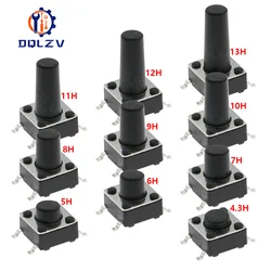 SMD 스위치, 촉각 푸시 버튼 마이크로 스위치, 셀프 스위치, 6x6x4.3mm, 5, 6, 7, 8, 9, 10, 11, 12, 13, 14/17, 6x6 4 핀, 20, 50 개 리셋 스위치