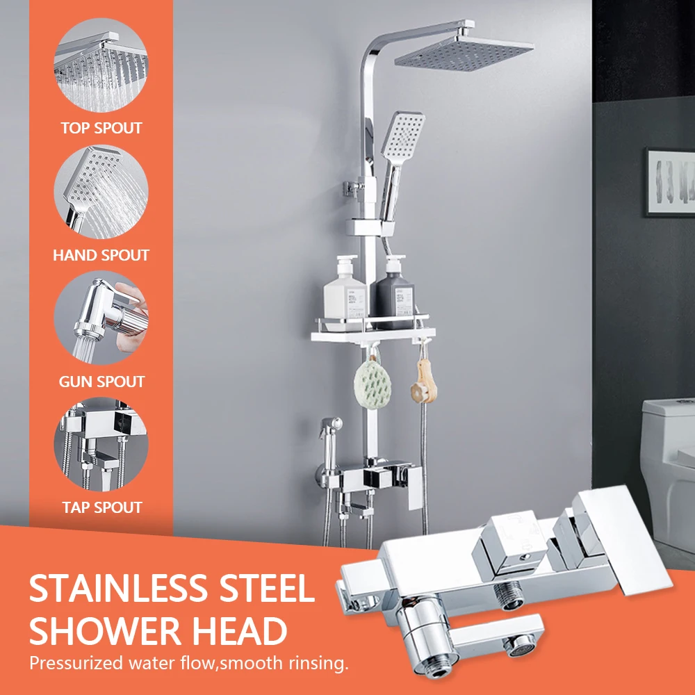 

Регулируемая насадка для душа, ручка для горячей и холодной воды, утолщенный пистолет-распылитель высокого давления, душевой набор, доступная роскошная душевая система