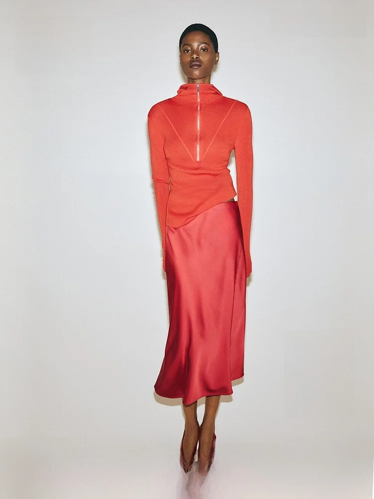 

H&M Весенняя женская юбка А-силуэта средней длины, повседневная, с завышенной талией, из полиэстера и вискозы, облегающая, модель Sle 2922