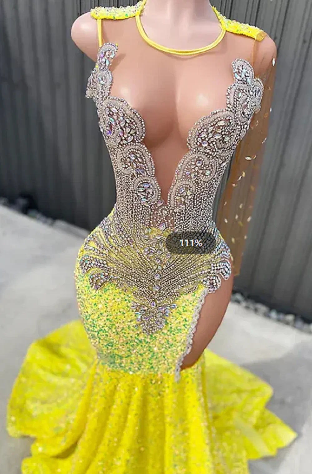 Afrikaanse gele avondjurk 2025, kralen kristal verjaardagsfeestje jurk lange galajurken lovertjes vestido elegant op maat