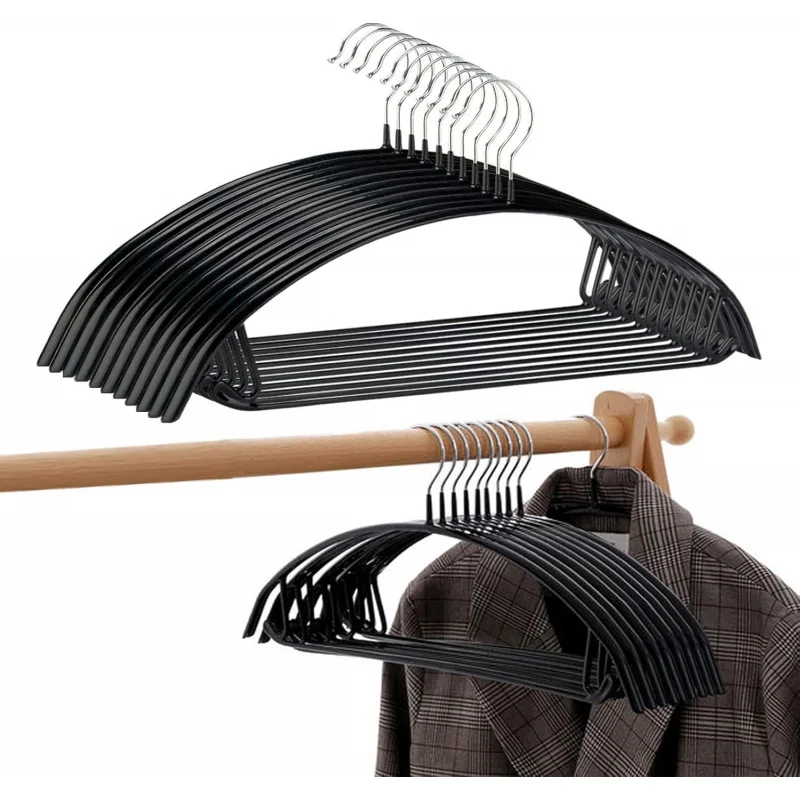 

Металлическая вешалка Contour No Bumps — вешалка для костюма, пальто и свитера (20 шт. в упаковке, черная)