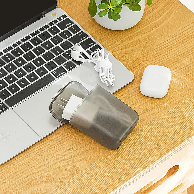 Clear Cables Wire Container Dustproof Data Cable Storage Box Portable Desktop Mobile Phone Charger Boxes Drawer Office Home