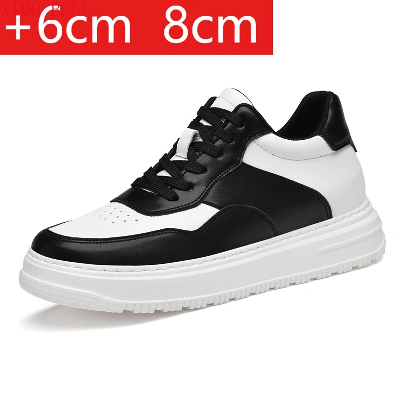 

Luxury Brand Fashion Leather Elevator Sneakers Men Comfortable Breathable Casual Shoes Height Increase Insole 8cm Lift Men Shoes