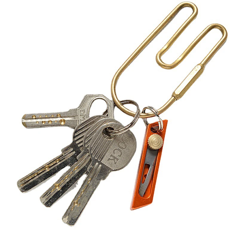 Mini cuchillo de aleación de titanio, pequeño cuchillo afilado de autodefensa, llavero colgante, Gadget portátil, artefacto de desembalaje exprés