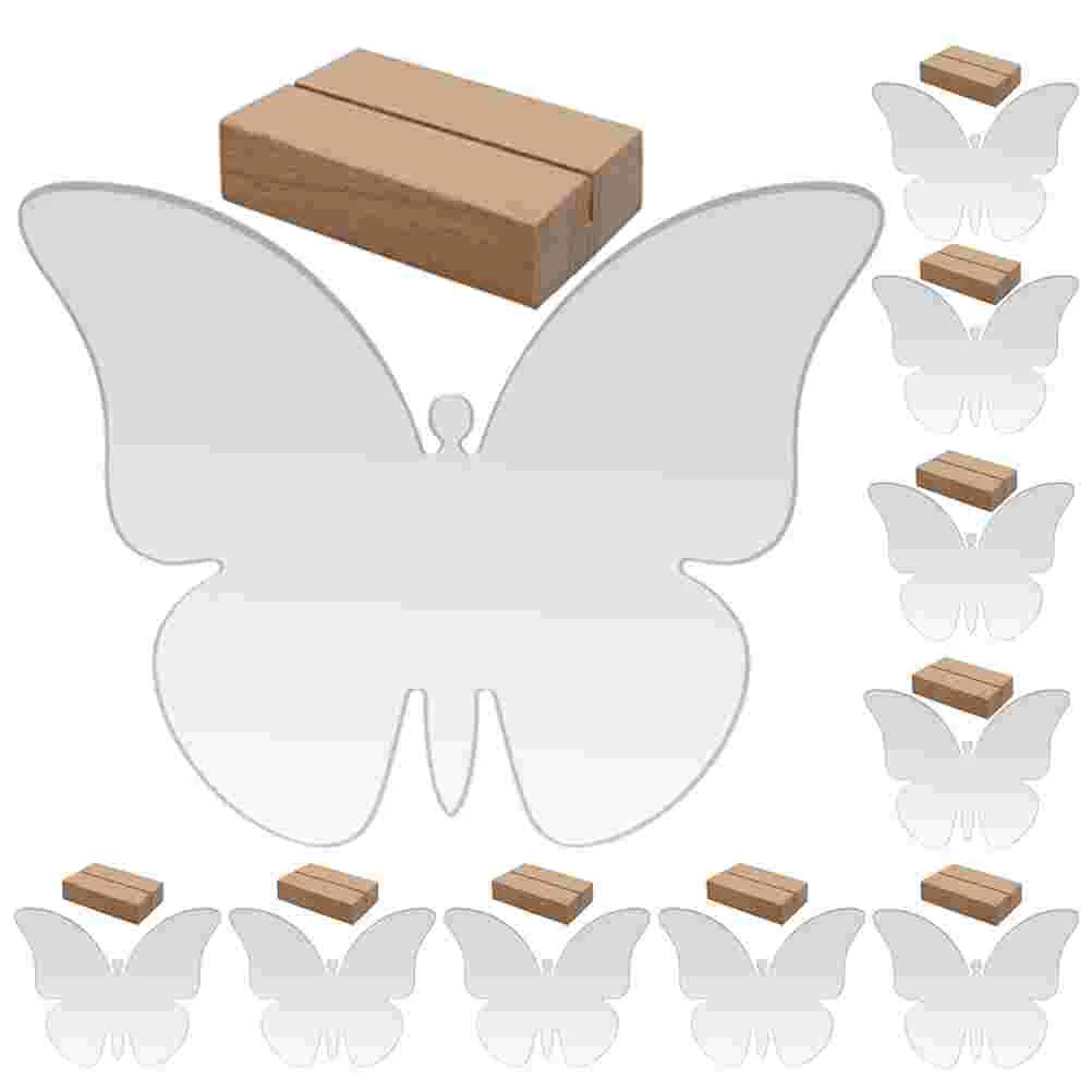 Butterfly Seat Card Clear Acrylic Table Decor 10 Sets Reserved Signs for Wedding Banquets Reception Rooms Party Supplies Large