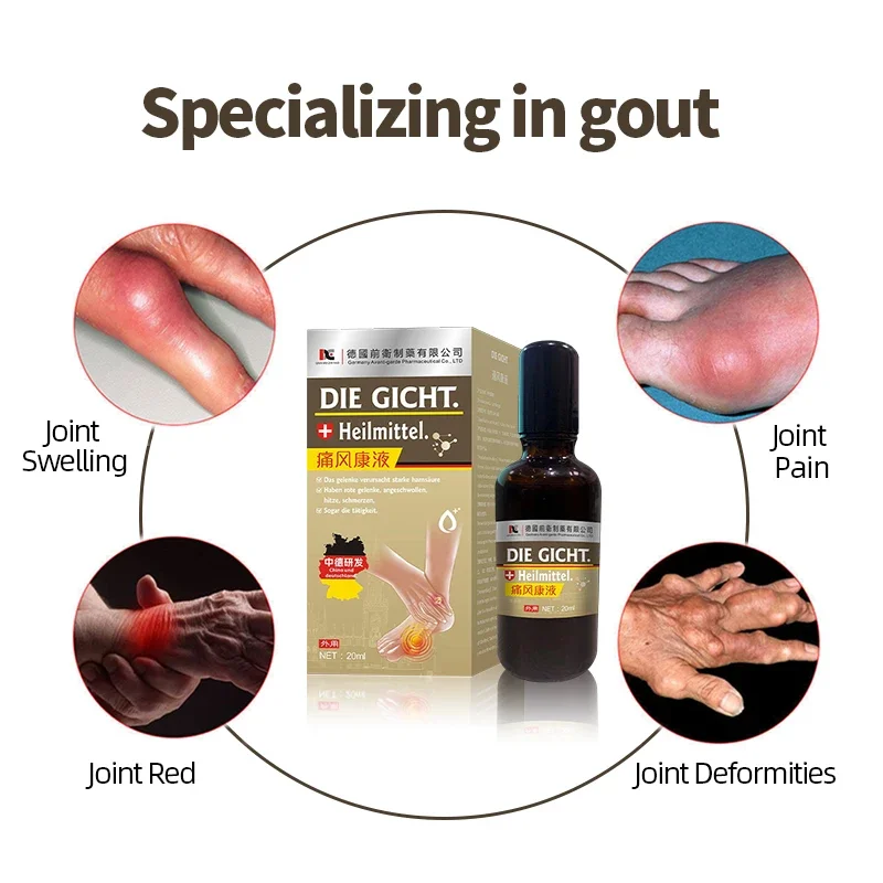 Gout Pain Treatment Liquid Bunion Toe Hallux Finger Swelling Thumb Corrector Arthritis Ache Relief German Secret Recipe Medicine