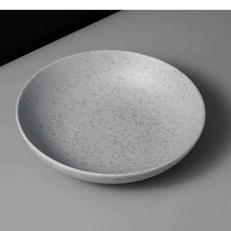 Spray Point Grey Ceramic Deep Plate Restaurant Salad Thick Soup Pasta Plates Molecular Cooking Specialty Tableware